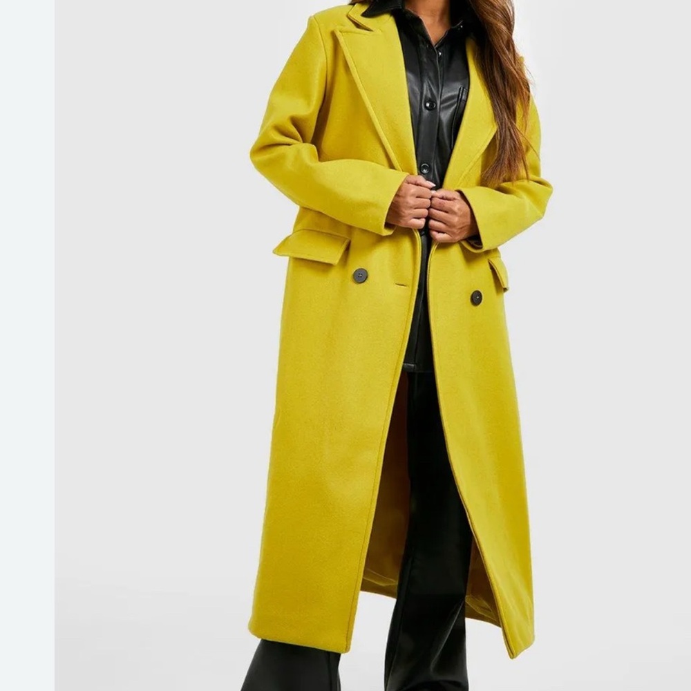 Boohoo Vibrant Yellow Trench Coat